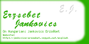 erzsebet jankovics business card